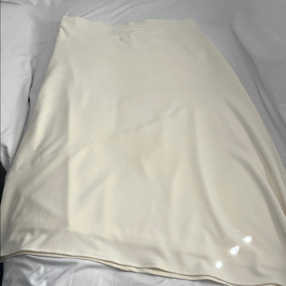 DKNY Cream Asymmetrical Midi Skirt - Picture 5 of 11